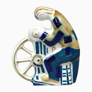 Figure of a Woman Spinning Thread by Sargadelos