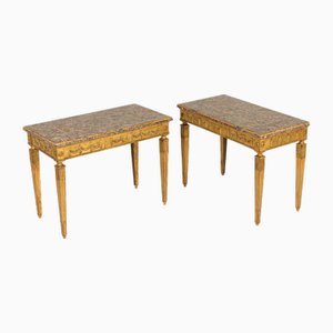 18th Century Italian Giltwood Console Tables, Set of 2