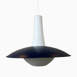 Vintage Scandinavian Pendant Lamp in Opaline, 1950s