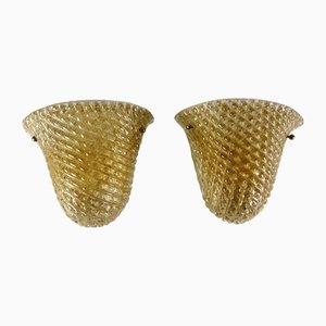 Venetian Wall Lamps in Murano Glass, 1950s, Set of 2