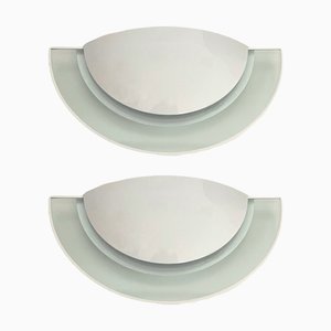 Vintage White Wall Sconces by Leonardo Marelli for Estiluz, 1980s, Set of 2