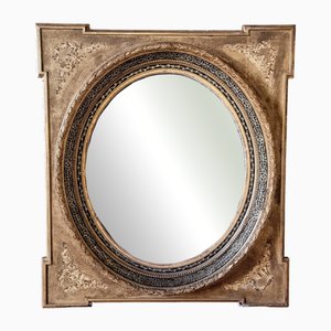 Late 19th Century Napoleon III Wall Decoration with Glass Panel and Gilded Frame France, 1890s
