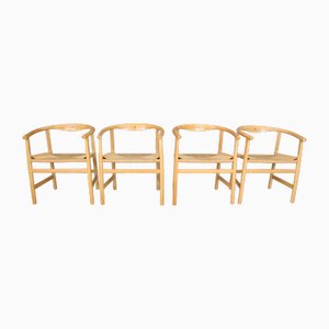 Sedie PP201 First vintage di Hans J Wegner per PP Furniture, Danimarca, anni '80, set di 4