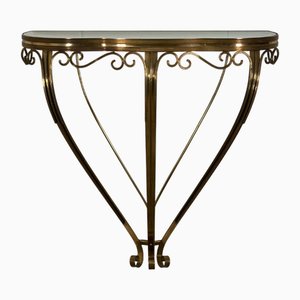 Wandkonsole aus Messing, 1960er