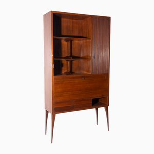 Italian Bookcase Cabinet in Grissinato Wood, 1950s