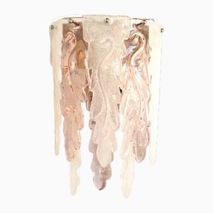Grande Applique Murale Mid-Century Moderne en Verre de Murano Rose Clair de Mazzega, Italie, 1970s