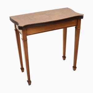 Antique Burr Walnut Console Table, 1950s