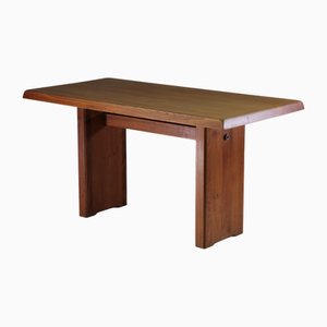 Elm Table Model T14a attributed to Pierre Chapo, France, 1960s
