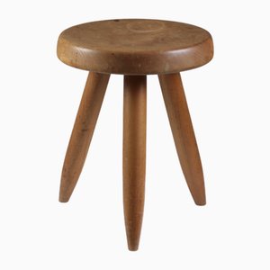 High Ash Stool Berger Model attributed to Charlotte Perriand, France, 1950s