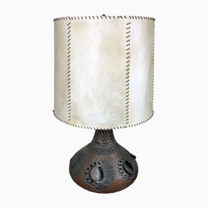 Mid-Century Modern Brown Ceramic Table Lamp, 1960s