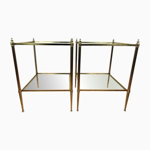 Neoklassizistische Messing Beistelltische von Maison Jansen, 1940er, 2er Set