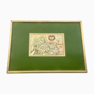 Christophe Tassin, Brabant in Netherlands, Colored Copperplate Engraving, 1633, Framed