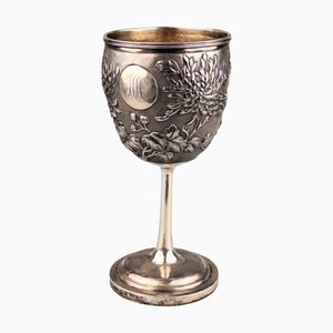 19th Century China Export Silver Goblet by Wing Chung, Hong Kong