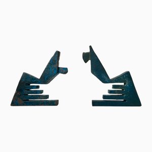 Brutalist Bronze Sculptures by Peder Evald Madsen, 1980s, Set of 2