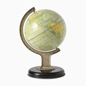 Vintage Tin Metal World Globe, Chad Valley, 1930s