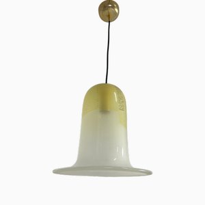 Lampe Cloche Mid-Century en Verre de Murano et Laiton, 1960s