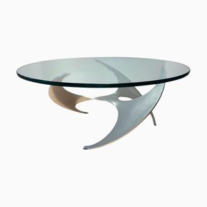 Coffee Table in Aluminum and Glass by Knut Hesterberg for Ronald Schmitt, Germany, 1960s