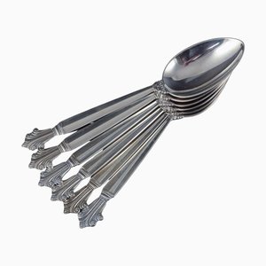 Acanthus Sterling Silver Tablespoons from Georg Jensen, 1940s, Set of 6