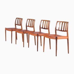Model 83 Dining Chairs by Niels Otto Moller for Moller, Denmark, 1960s