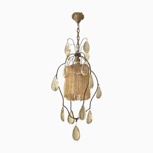 Swedish Pendant in Gilt Bronze and Fringe by Herman Bergman, 1920s