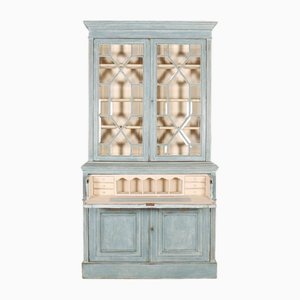 English Painted Bookcase Secretary, 1890s