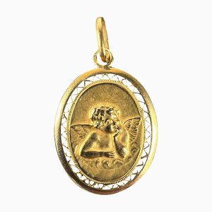 Französischer Raphaels Cherub Anhänger aus 18 Karat Gelbgold, 1890er