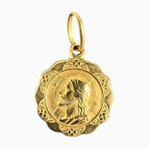 Colgante Charm Unoaerre Dio Ti Protegga italiano de oro amarillo de 18 k, años 70