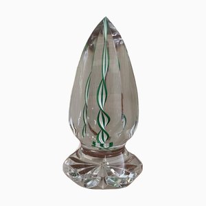 Pisapapeles de cristal de sulfuro, siglo XX en forma de ojiva sobre soporte de ducha