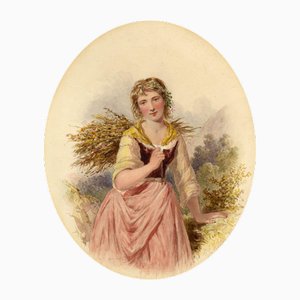 Henry Edrington Hobson, A Young Fern Gatherer, 1867, Watercolour