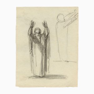 William Lock the Younger, Biblical Figure, Covenant of Abraham, 1780, Charcoal Drawing
