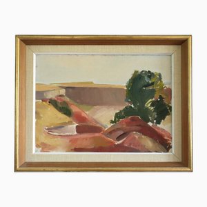 Paisaje del borde del cañón, pintura al óleo, enmarcado