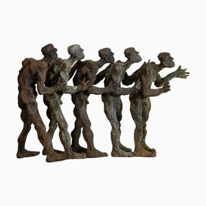 ÓNarbe Aldonza Torres, Fünf Erdgebundene Wanderer, 2023, Wachsausschmelzbronze