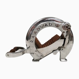 Danish Bread Cutter in Chrome and Mahogany, 1960s