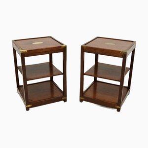 Military Campaign Style Side Tables, 1930s, Set of 2