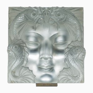 Piatto decorativo da donna con supporto in metallo di Lalique, Francia, 1935