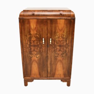 Art Deco Figured Walnut Compactum Chest of Drawers, 1930s