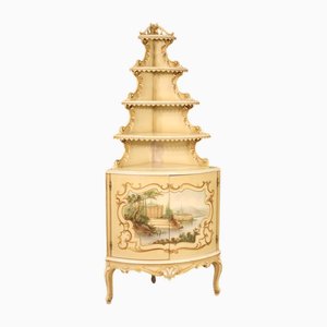 Lackierter und bemalter italienischer Eckschrank, 1960er