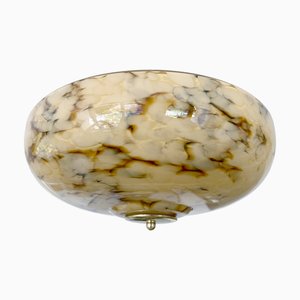 Lampada a sospensione Art Déco in vetro marmorizzato, anni '30