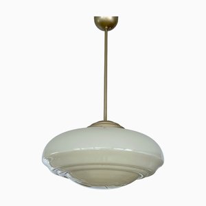 Lampada a sospensione Art Déco in vetro, anni '30
