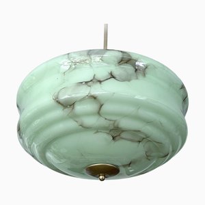 Lampada a sospensione Art Déco in vetro marmorizzato, anni '30