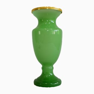 Vase Vintage en Verre de Murano Opalin Vert par Vincenzo Nason & Cie, 1960s