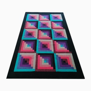 Italian Geometric Woolen Rug by Missoni for T&J Vestor, 1980s