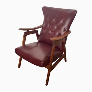 Mid-Century Highback Lounge Chair attributed to Louis van Teeffelen for Wébé, 1960s