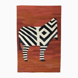 Tapis Kilim Zebra tissé à la main