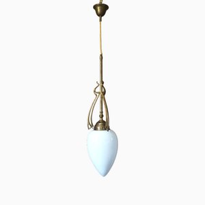 Lampada da soffitto Art Déco in ottone, anni '20