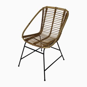Sedia vintage in vimini, anni '60