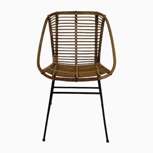 Sedia vintage in vimini, anni '60