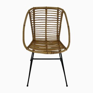 Silla vintage de mimbre, años 60