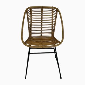 Silla vintage de mimbre, años 60