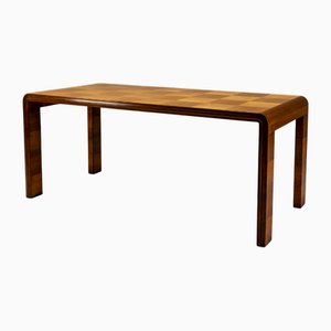 Italian Dining Table with Checkered Inlay in the style of Paolo Buffa, Italy, 1950s